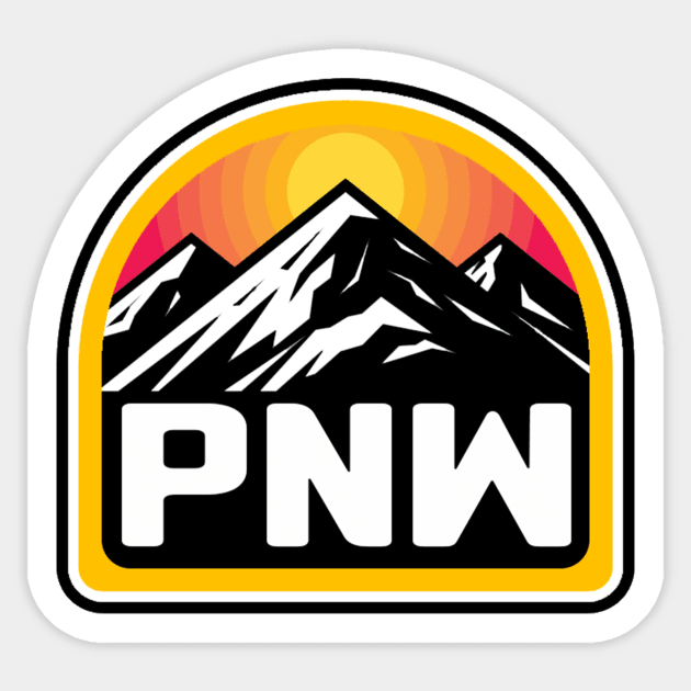 PNW Mountain Range Sticker by FahlDesigns